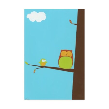 June Erica Vess 'Tree Top Owls II Childrens Art' Canvas Art,12x19